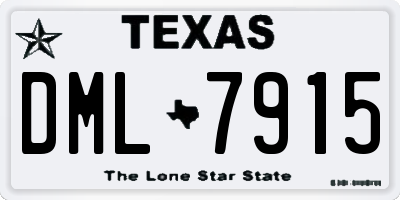 TX license plate DML7915