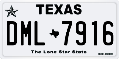 TX license plate DML7916