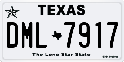 TX license plate DML7917