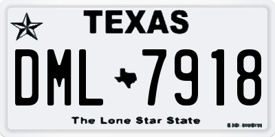 TX license plate DML7918