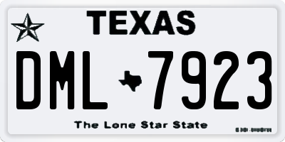 TX license plate DML7923