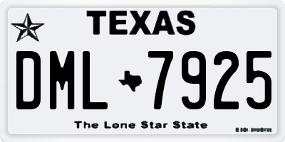 TX license plate DML7925