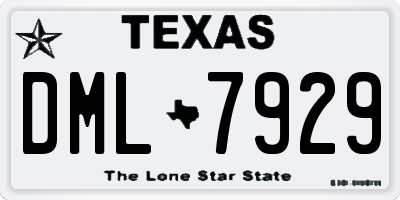 TX license plate DML7929