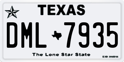 TX license plate DML7935