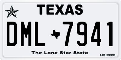 TX license plate DML7941