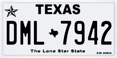 TX license plate DML7942
