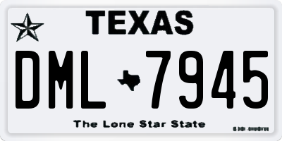 TX license plate DML7945