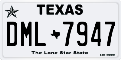 TX license plate DML7947