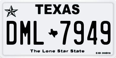 TX license plate DML7949
