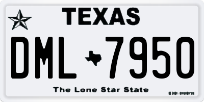 TX license plate DML7950