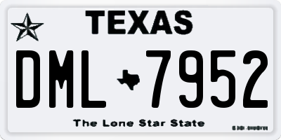 TX license plate DML7952