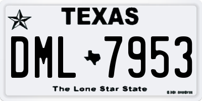 TX license plate DML7953