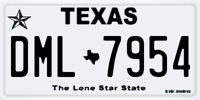 TX license plate DML7954