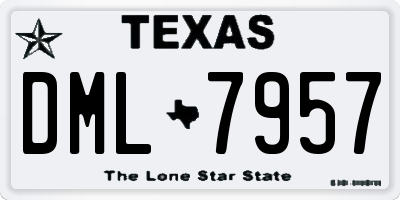 TX license plate DML7957