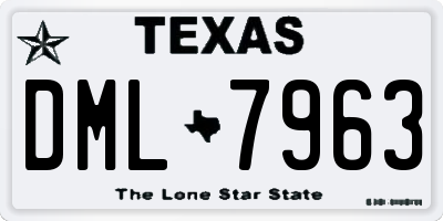 TX license plate DML7963