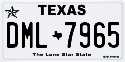 TX license plate DML7965