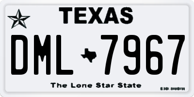 TX license plate DML7967