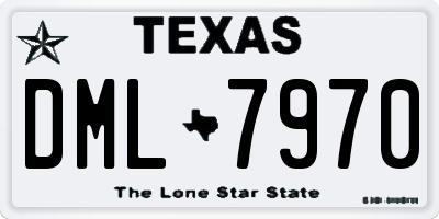 TX license plate DML7970