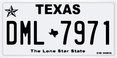 TX license plate DML7971