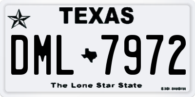 TX license plate DML7972