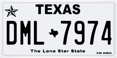 TX license plate DML7974