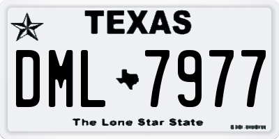 TX license plate DML7977
