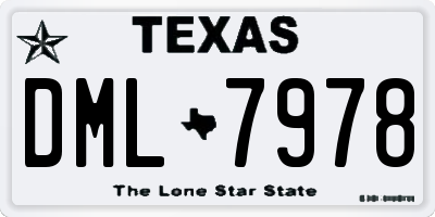 TX license plate DML7978