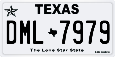 TX license plate DML7979