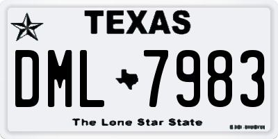 TX license plate DML7983