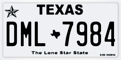 TX license plate DML7984