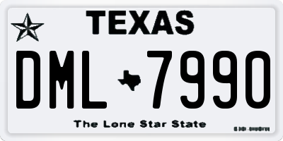 TX license plate DML7990