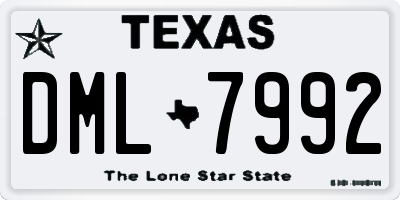TX license plate DML7992