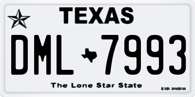 TX license plate DML7993