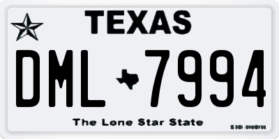 TX license plate DML7994