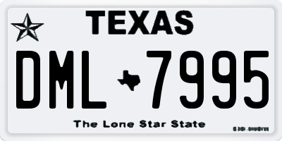 TX license plate DML7995