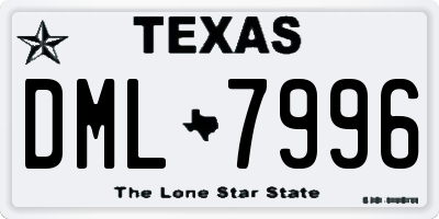 TX license plate DML7996