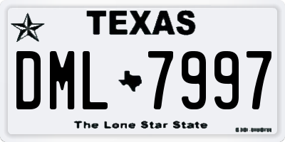 TX license plate DML7997