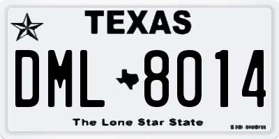 TX license plate DML8014