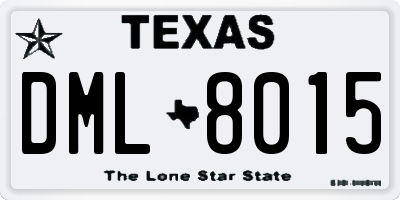 TX license plate DML8015