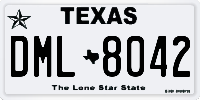 TX license plate DML8042