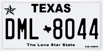 TX license plate DML8044