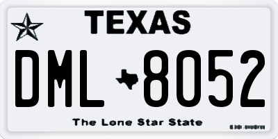 TX license plate DML8052