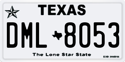 TX license plate DML8053
