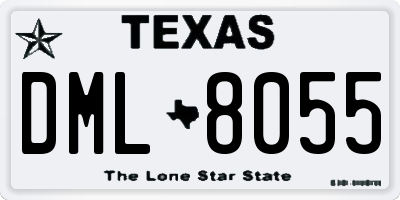 TX license plate DML8055