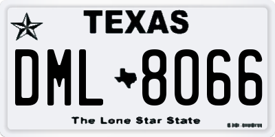 TX license plate DML8066