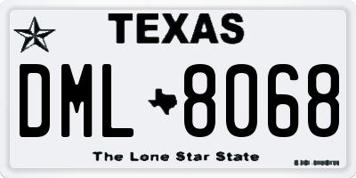 TX license plate DML8068