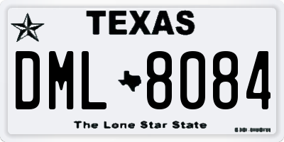 TX license plate DML8084