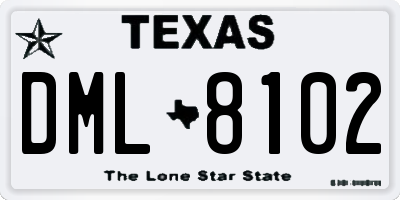 TX license plate DML8102