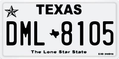 TX license plate DML8105