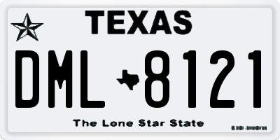 TX license plate DML8121